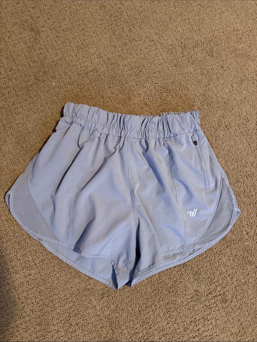 Varsity Light Lavender Women's Athletic Shorts with Zip Pocket